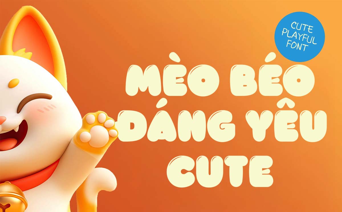 Phông chữ TH Tijuf Regular béo tròn Việt hóa cho chủ đề thiết kế Hoạt hình